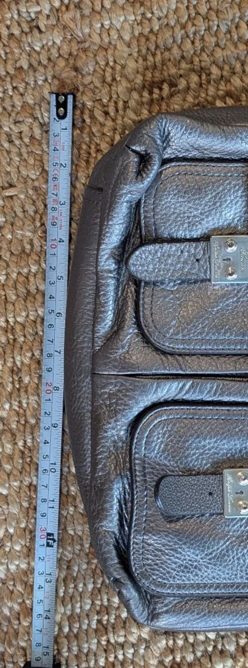Lauren Ralph Lauren Pewter Leather Crossbody Messenger Bag - Indie Sleeze - Picture 14 of 14